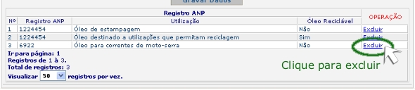 [figura mostrando o formulario Registro ANP e destaque para a opo excluir