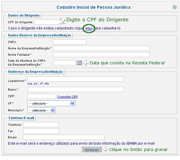 CNPJ Telefone e-mail Pessoa para contato